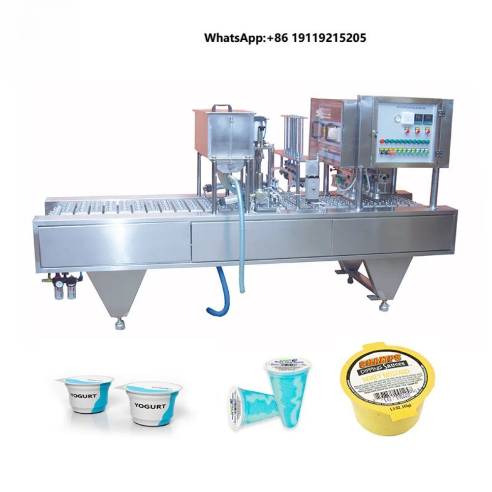 Fully Automatic High Productivity Cup Sealing Machine for Plastic Yogurt Honey Beer Bubble Tea Cola Milk Tea Cups Bottles