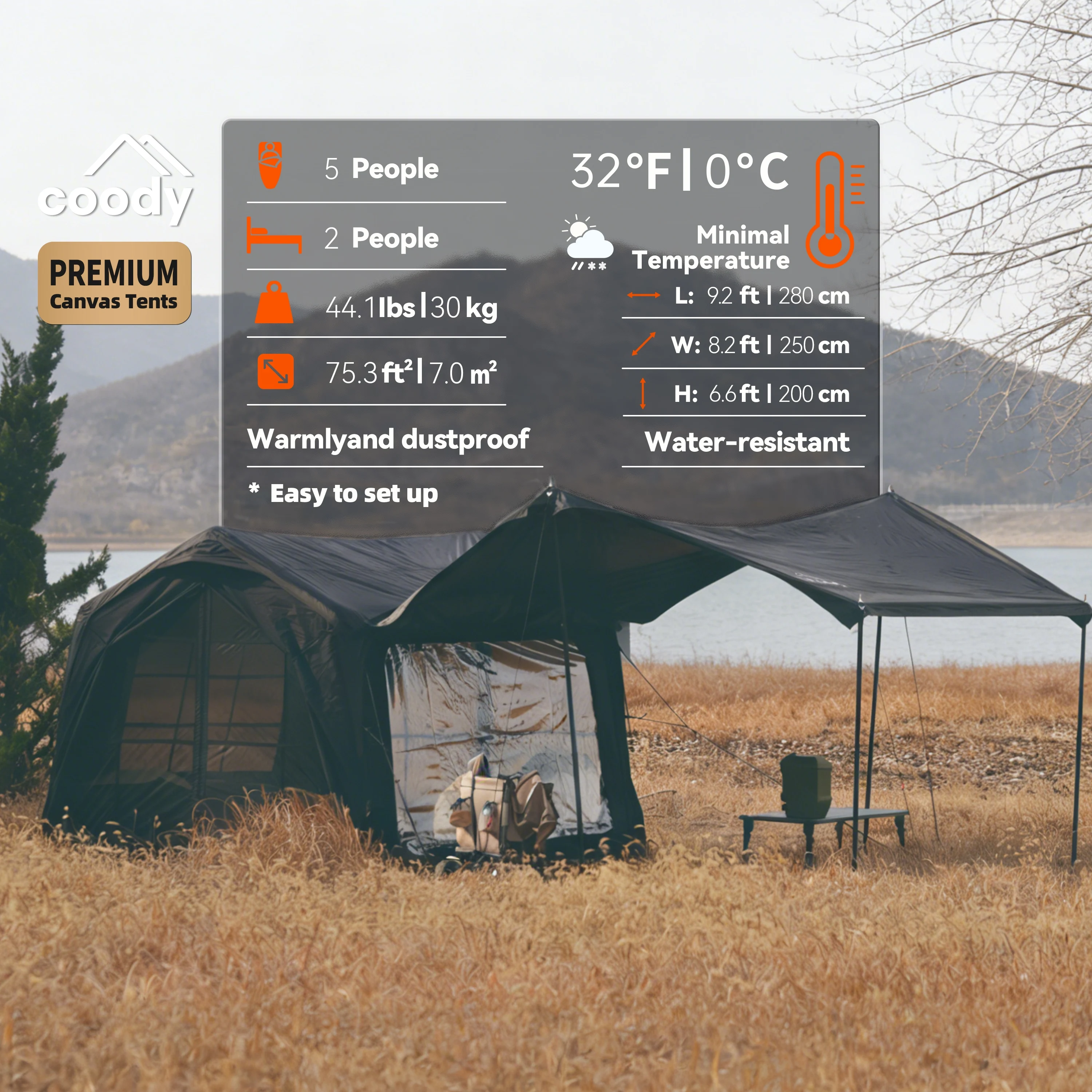 

7.0 Air Tent-Black Camping Tent Outdoor Portable Inflatable Tent