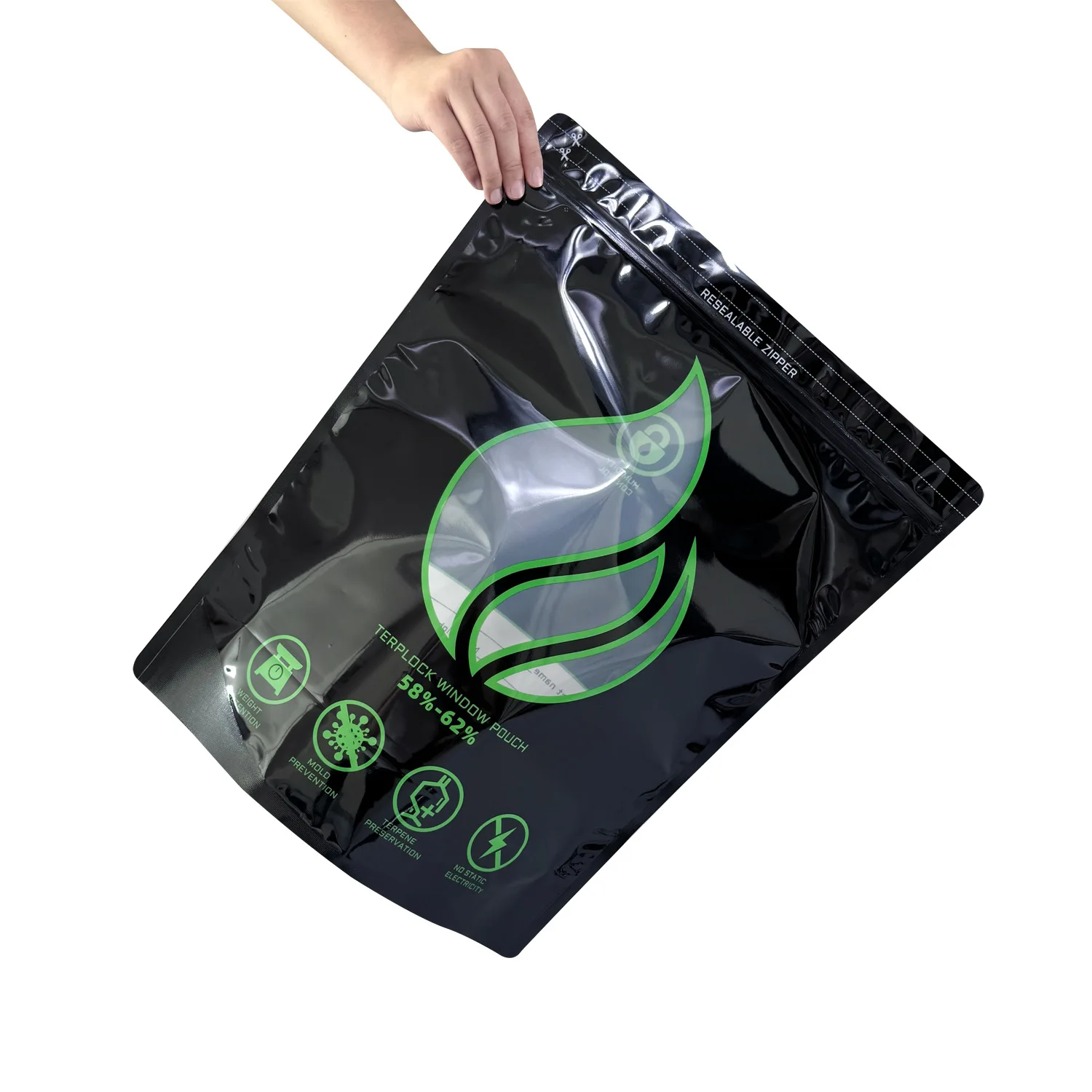 New 3.5g - 2 Pounds Mylar Bag With Window Empty Packaging Smell Proof Zip Pouch Plastic Storage Package Case for Dry Herbs