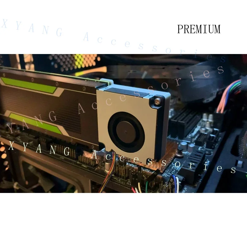N+ New Modified Active Turbo Cooling Fan, Silent 4-Pin PWM for NVIDIA for Tesla P4 M4 T4 A2 GPU