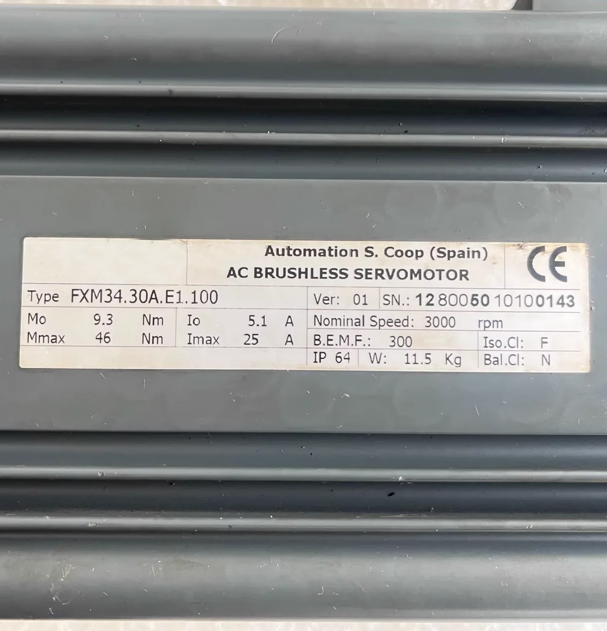 Used FXM34.30A.E1.100 Servo Motors，Arrange for Shipment After Passing the Test，Fast shipping