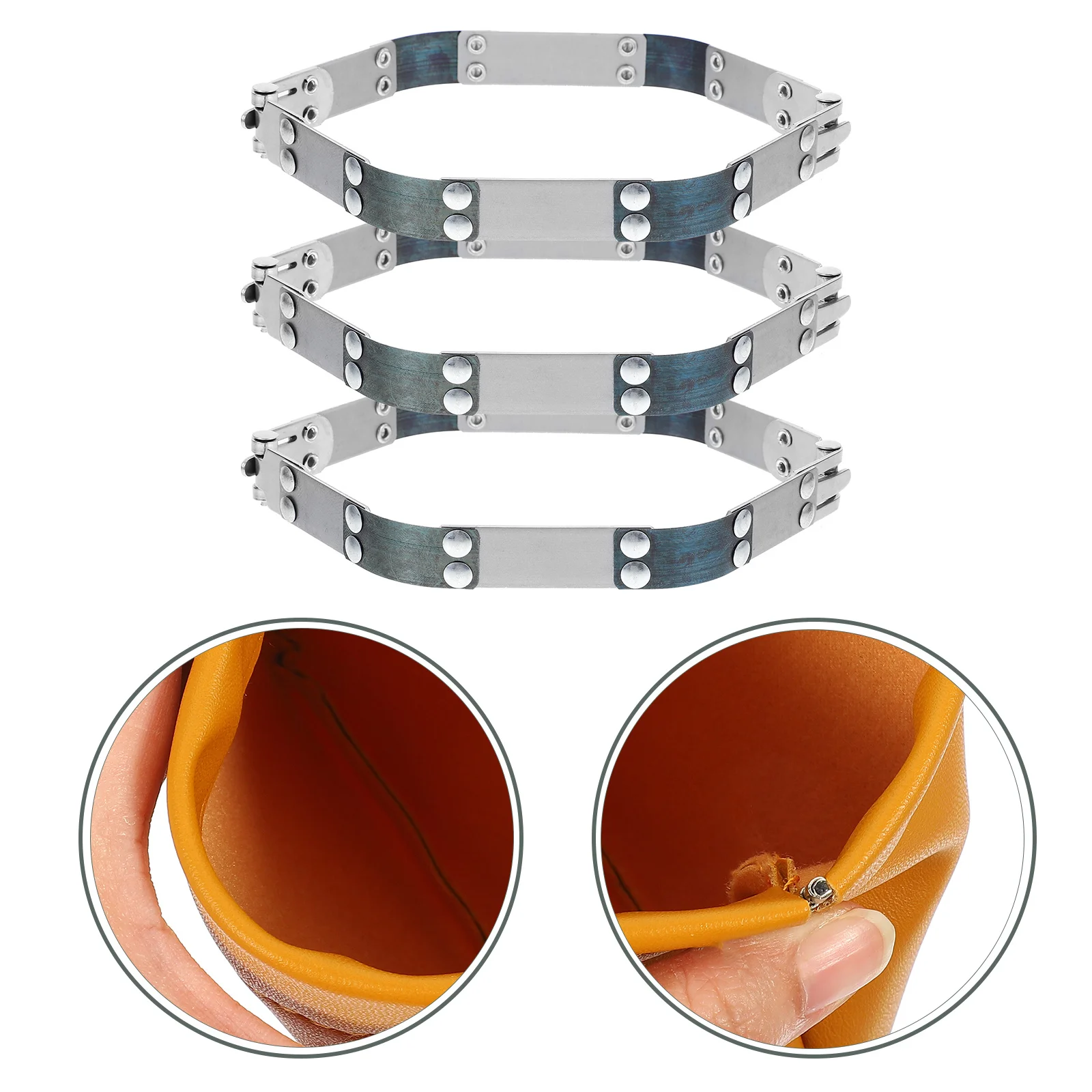 

3pcs Zero Coin Pouch Metal Purse Flex Frame Replacement Handbag Hinge Diy Bag Making Material For Canvas Fabric Craft