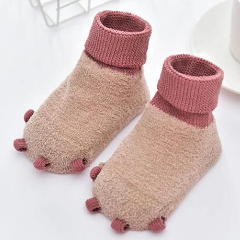 Calcetines antideslizantes para niños, 2 pares/lote, Otoño/Invierno