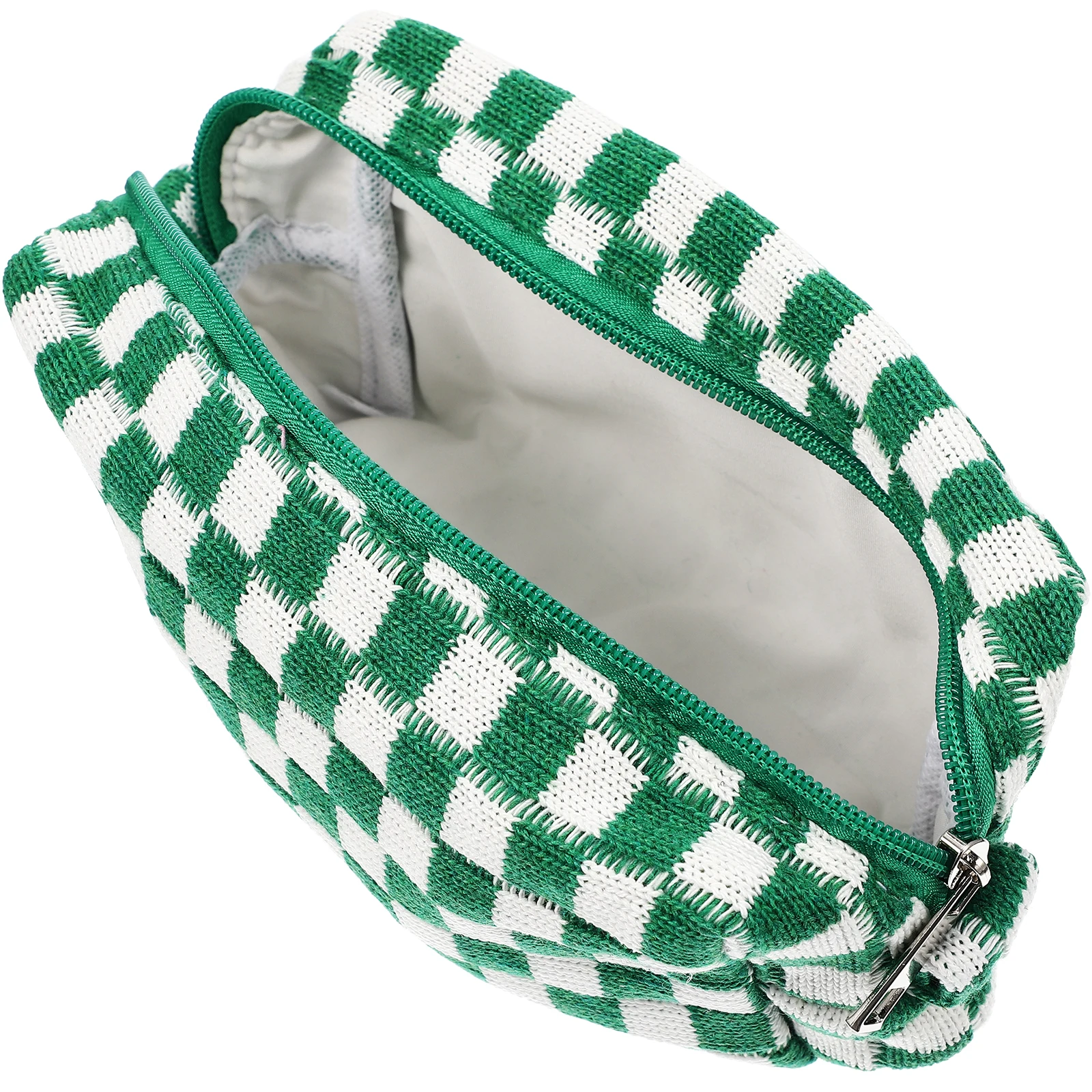 

Plaid Checkered Makeup Bag Large Capacity Woolen Yarn Organizer Travel Toiletry Pouch with Handle Portable Personal