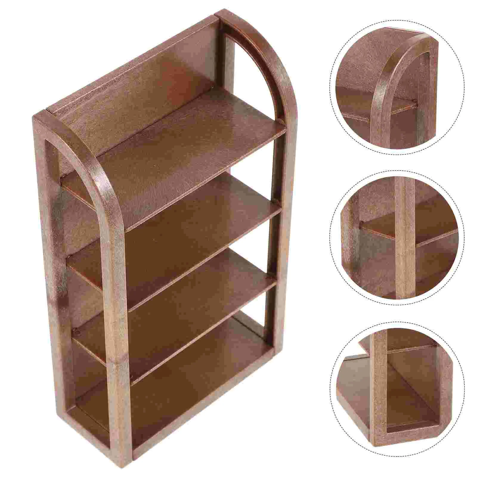 Simulated Shelves Mini Shelf House Tiny Furniture Accessory Miniature Bookshelf Model Display Dollhouse Case