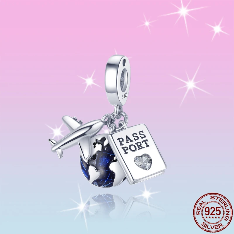 Hot Koop 925 Sterling Silver Globe Met Schildpad En Camera Charm Kralen Fit Originele Pandora Armband Hanger Ketting Sieraden