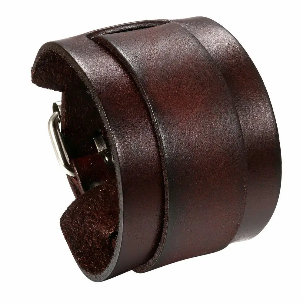 High Quality Leather Cowhide Bracelet Retro Unisex Wristband Bracelet Punk Watchband Watch