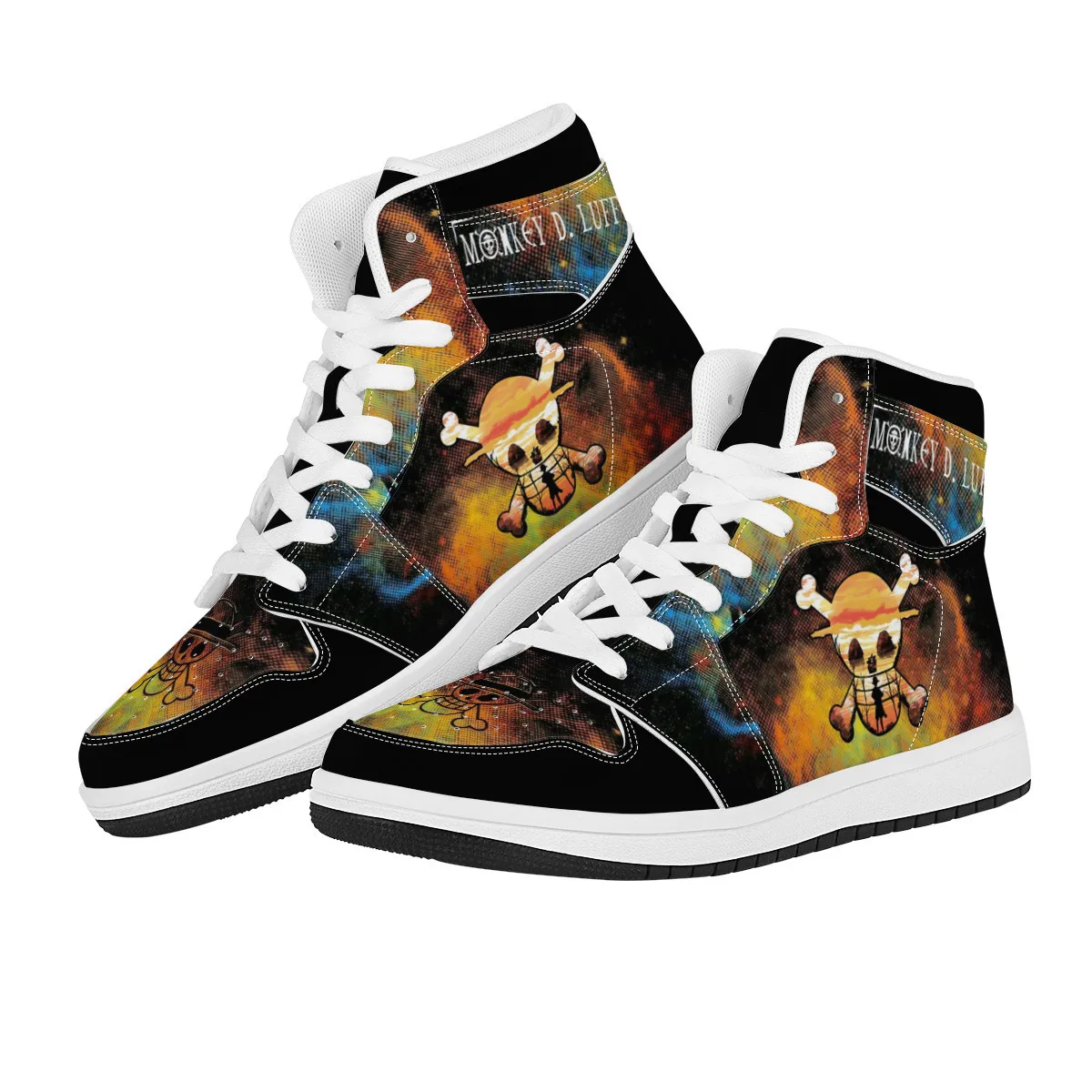 2023 Anime One Piece Luffy Canvas Sneakers Casual Shoes Basketball Shoes Cartoon Printing Comfortable Flat Shoes Birthday Gift