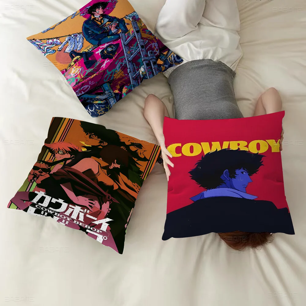 

Anime Cowboy Retro Bebop Pillow Gift Home Office Decoration Bedroom Sofa Car Cushion Cover Case 45x45