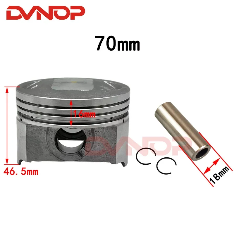 Motorcycle 70mm Piston 18mm Pin Ring 1.2*1.2*2.5mm Set For Zongshen SB250 HX250 SB HX 250 CG300 Off-road Dirt Bike Tricycle Part