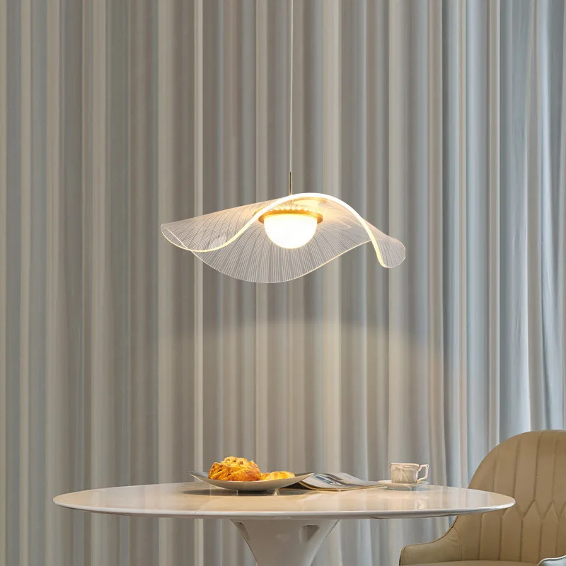 Lotus leaf Nordic straw hat form restaurant hanging type modern minimalist art dining table use designer bedroom study supplies