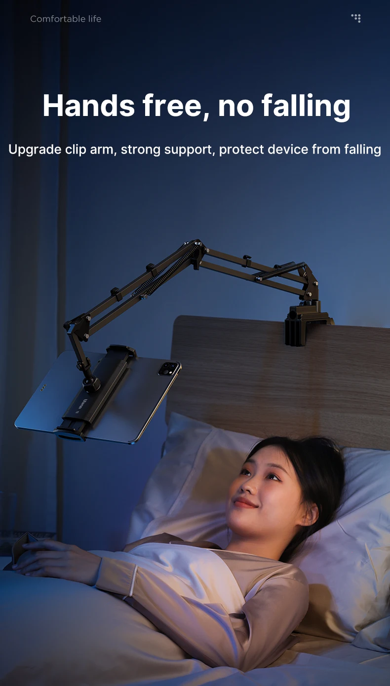 Ulanzi T2 Metal Desktop Stand Long Arm Tablet Stand Bed Desktop Lazy Bracket Support IPad Smartphone Holder Microphone Boom Arm
