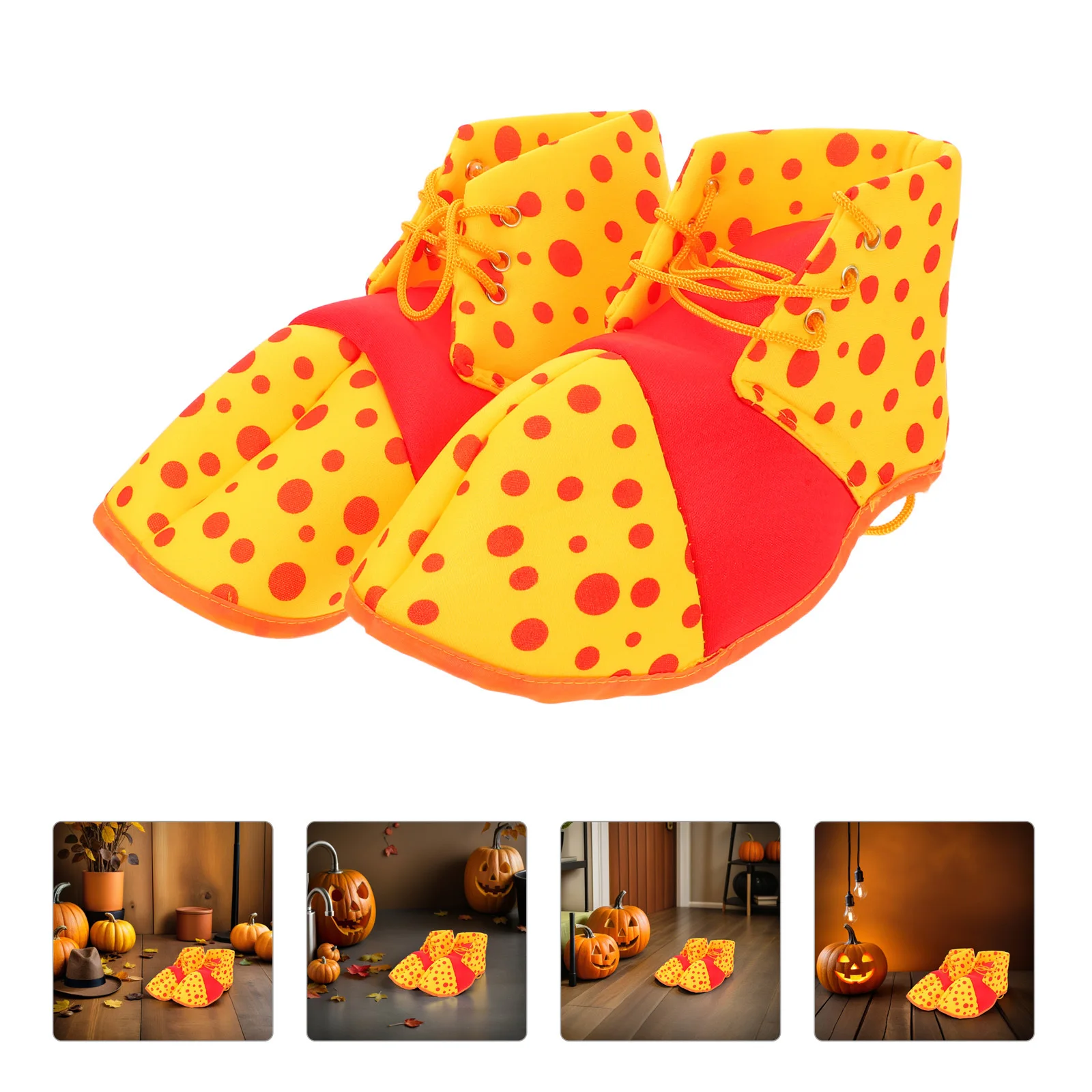 

1Pair Clown Shoes Red Dotted Oversized Halloween Costume Props Funny Carnival Cosplay Party Dress Up Accessories