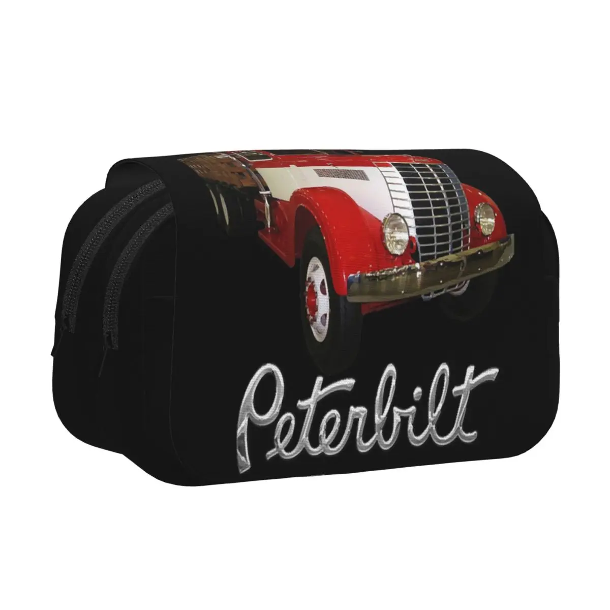 1939 Peterbilt Model 334 Stake Bed Pencil Case Pen Holder Hard Shell Leather Large Capacity Pen Box Pencil Bag for Studen School