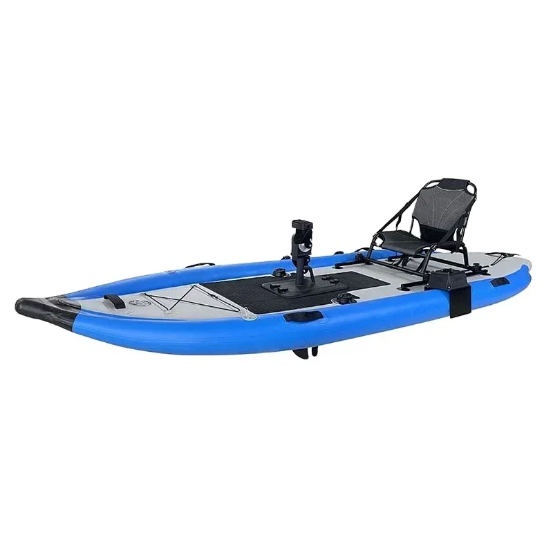 1 person seat foot pedal profesional drop stitch fishing canoe boat inflatable kayak