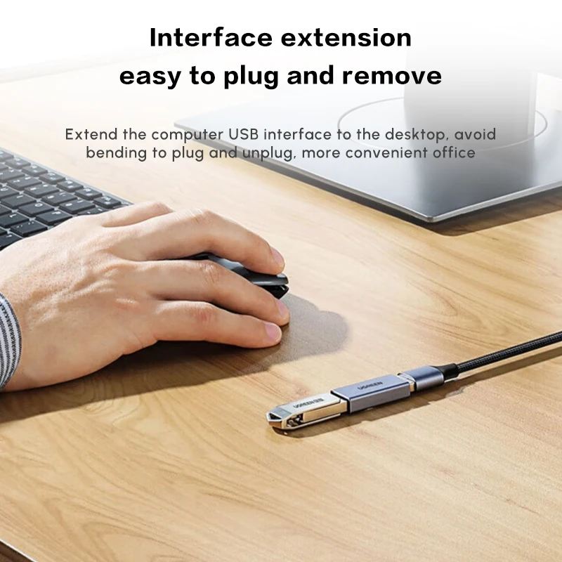 UGREEN 암-암 USB 어댑터, 5Gbps 고속 USB 연장 커넥터