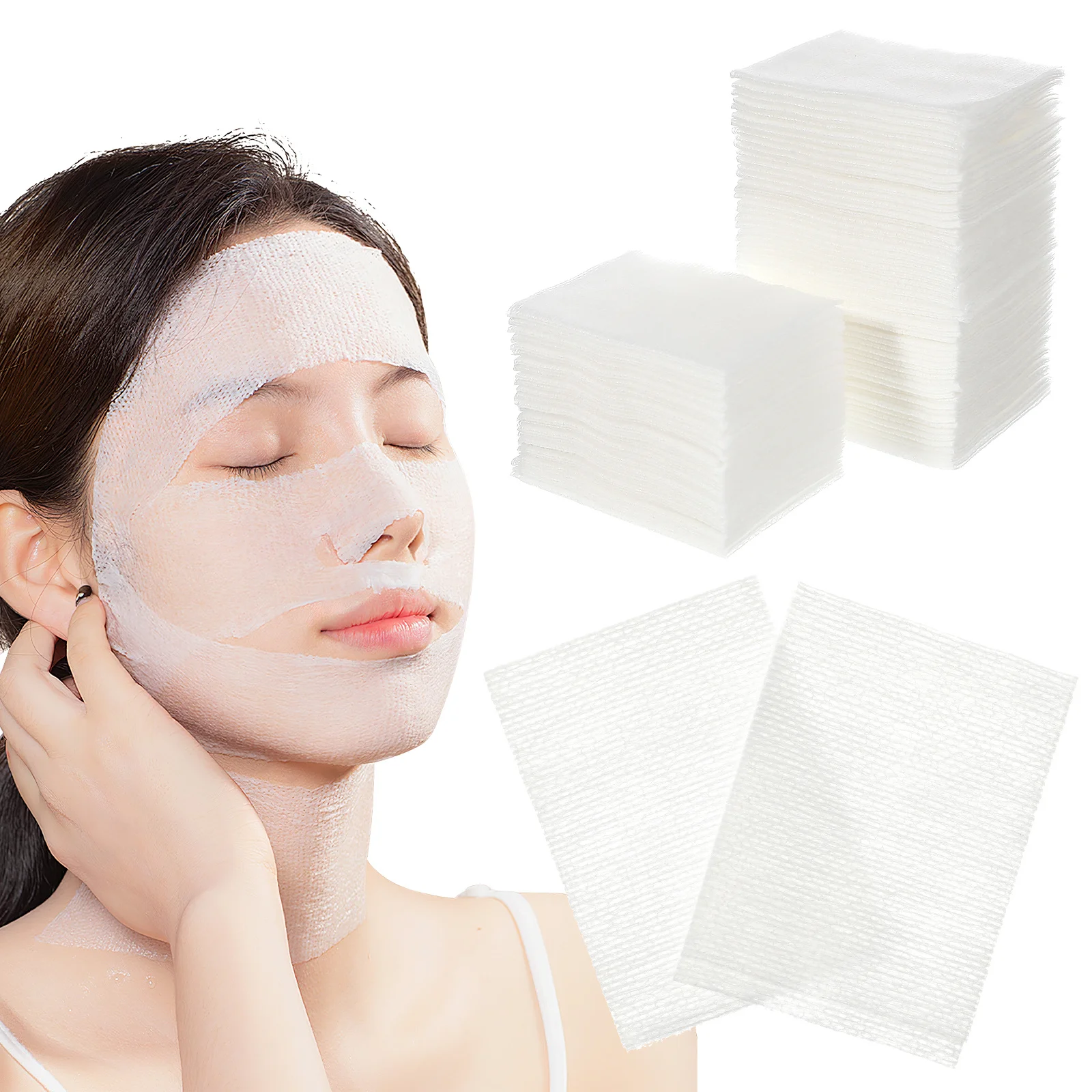 2Packs Facial Cotton Pads Makeup Remover Stretchable Cotton Pads for Face Toner Moisturizing Soft Makeup Wipes
