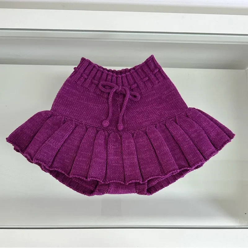 In Stock! 2024 MP  Autumn/Winter New Girls Short Skirt Knit Pleated Skirt Dress