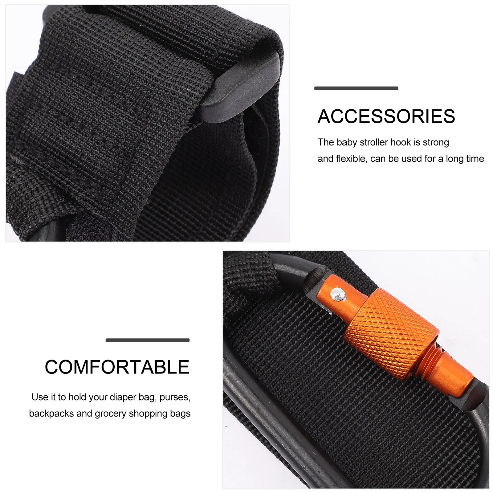

2pcs Baby Stroller Hooks Aluminum Alloy Cart Clips Diaper Bags Strong Flexible Wagon Accessories Stroller Organizer Travel