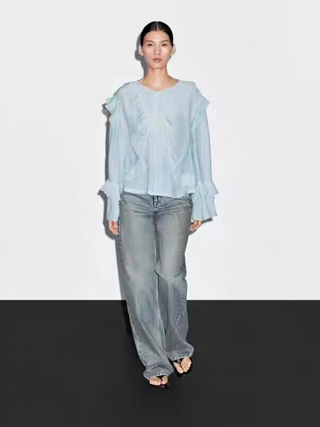 

Элегантный женский топ-миди с кружевом и французским дизайном, новинка ранней осени