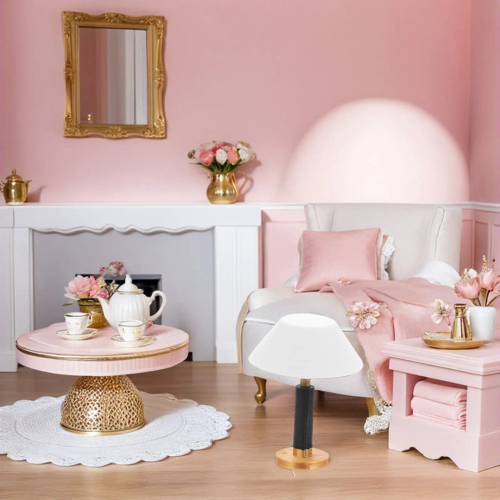 

6Pcs Bedside Lamp for Dollhouse Miniature Plastic Tiny Table Lamp Micro Landscape Decoration Furniture Accessories