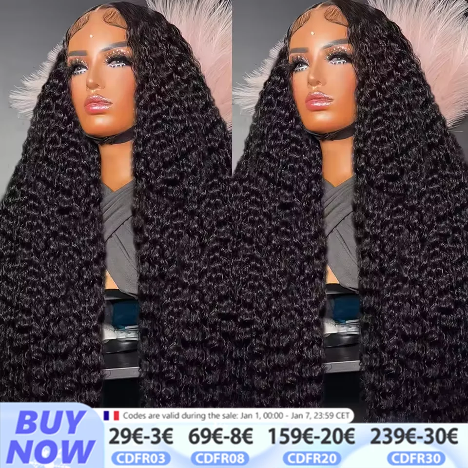 Kinky Curly Wigs 13x4 HD Lace Front Human Hair Wigs Pre Plucked Water Deep Curly Wave 13x6 HD Lace Frontal Wig 100% Human Hair