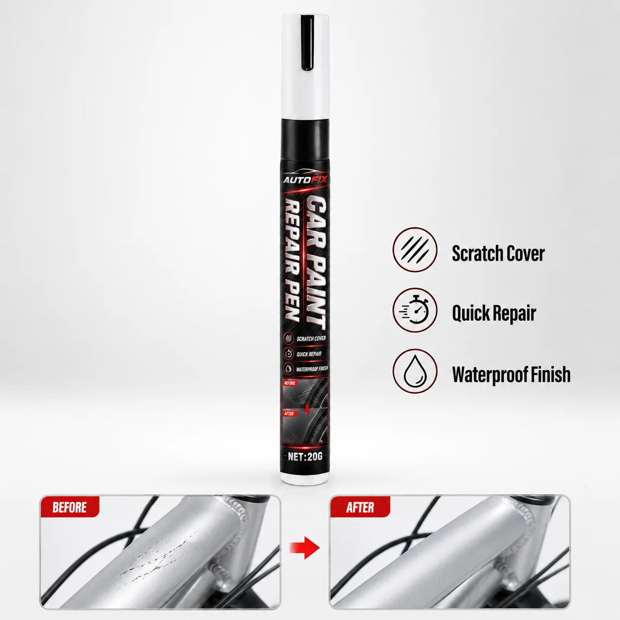 IFUBO - Autofix Car Paint Touch Up Pen Quick Dry Waterproof Scratch Repair Tool For Auto Bike Metal Frame Long Lasting Refinish