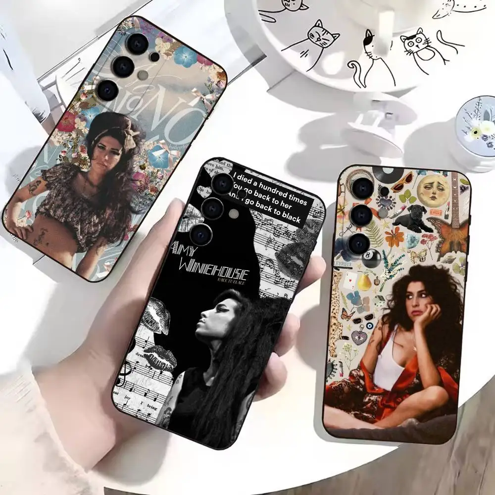 Singer Rehab Amy Winehouse  Phone Case Black Silicone Soft For Samsung S25,S24,S21,S22,S23,S30,Ultra,S20,Plus,Fe,Lite