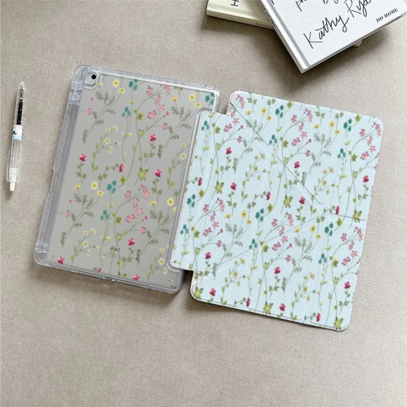 Vine Flower Y-Shaped Folding Cover for Redmi Pad SE 11 Pro 12.1 Xiaomi Pad 5/5Pro 6/6Pro 11 Inch Xiaomi Pad 7/7Pro 8/8Pro 11.2