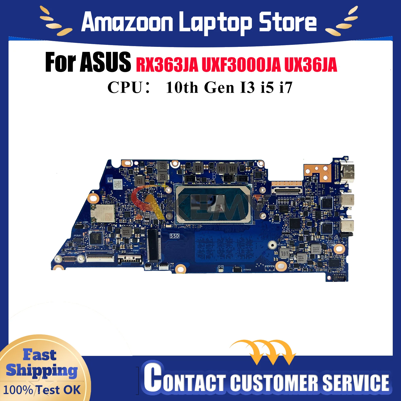 

UX363JA Материнская плата для ноутбука ASUS ZenBook UX36JA BX363JA RX363JA UXF3000JA UX363 Материнская плата с 10-го поколения I3 i5 i7 tests OK stk
