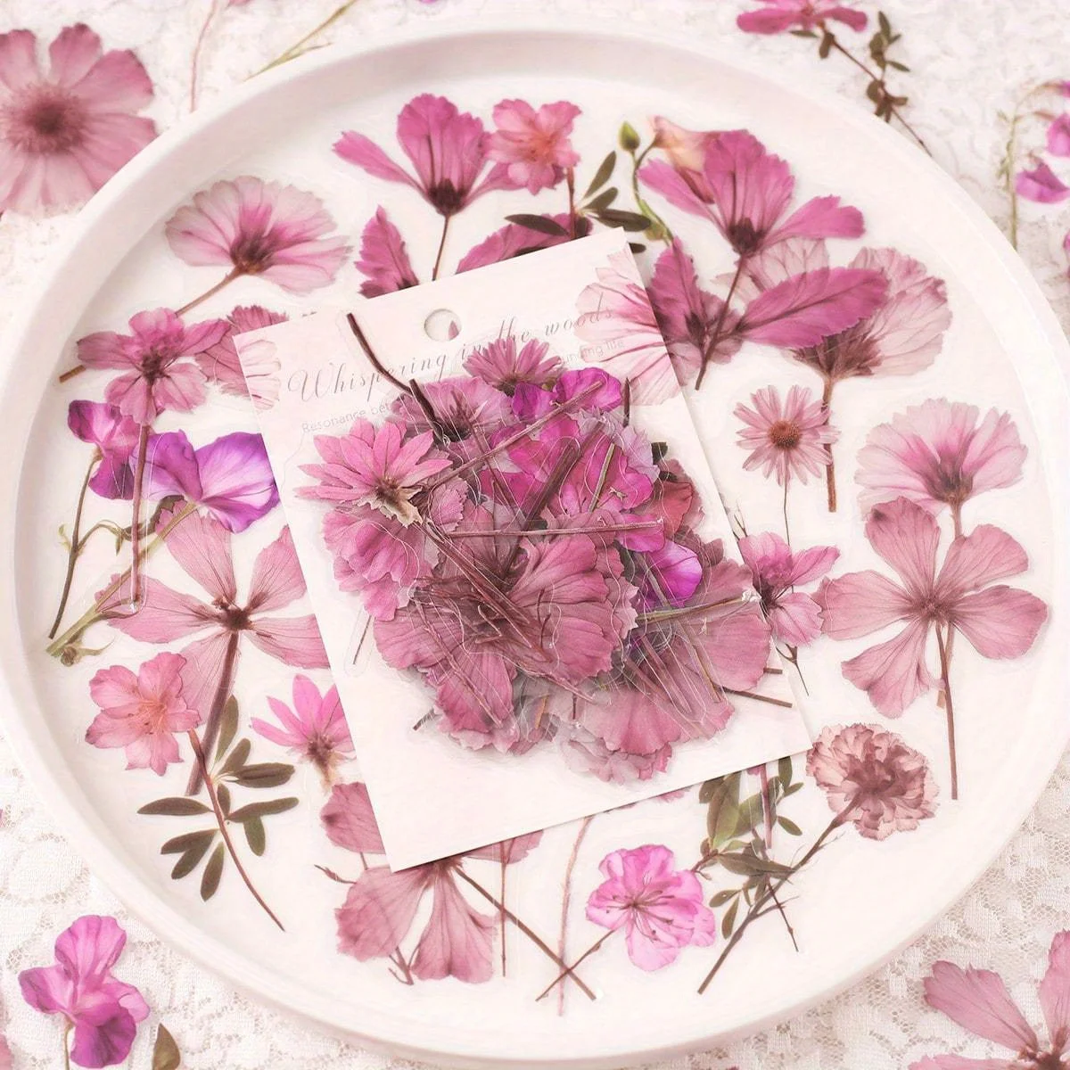 50 Stück PET-Blumen-Aufkleber für DIY-Scrapbooking, Fotoalbum-Collage-Dekore für Journaling, Scrapbooking, Aufkleber
