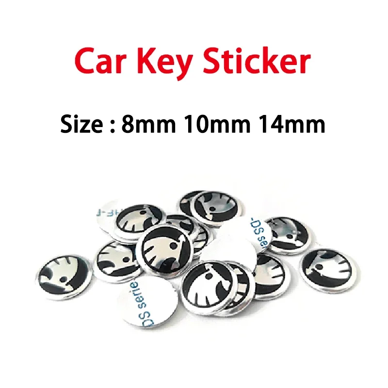 10PCS 14mm Car Remote Key Sticker Emblem Decal For Skoda Octavia Kodiaq Fabia Superb Rapid Kamiq Karoq Derivati Yeti Enyaq A7