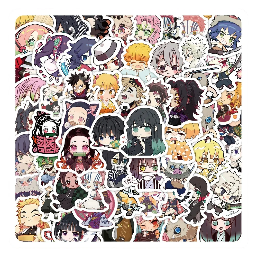 10/30/60 Stück Q-Version Demon Slayer Kimetsu No Yaiba Cartoon Anime Graffiti Aufkleber DIY Laptop Gepäck Skateboard Handy Spielzeug Geschenk