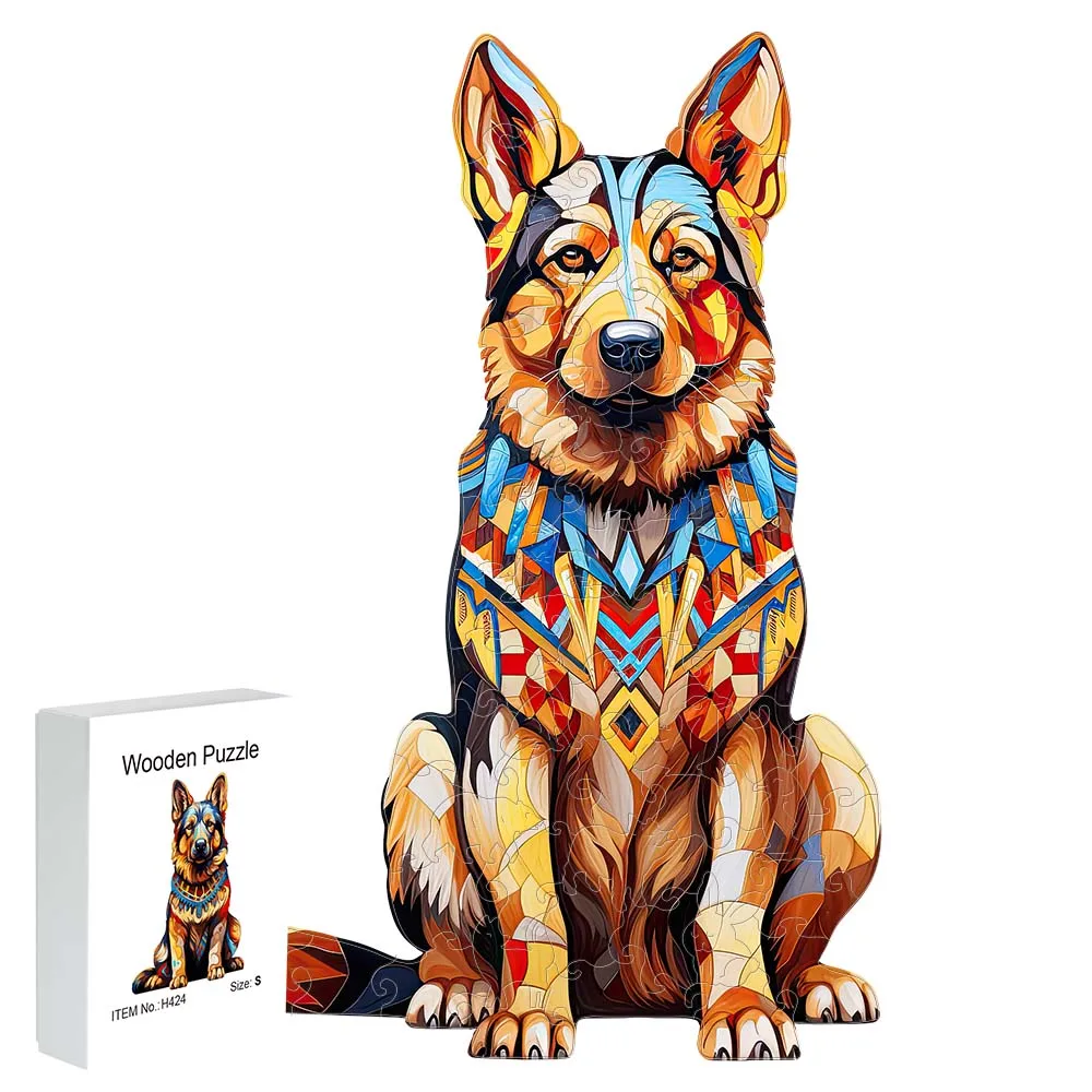 

Wooden jigsaw dog gift box Exquisite gift Irregular animal shape jigsaw personalized senior unique gift family interaction