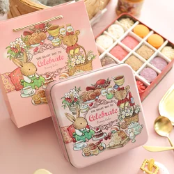 Cartoon Kaninchen Lagerung Box Leere Eisen Box Große Platz Zinn Box für Candy Backen Cookies Verpackung Küche Lagerung Container