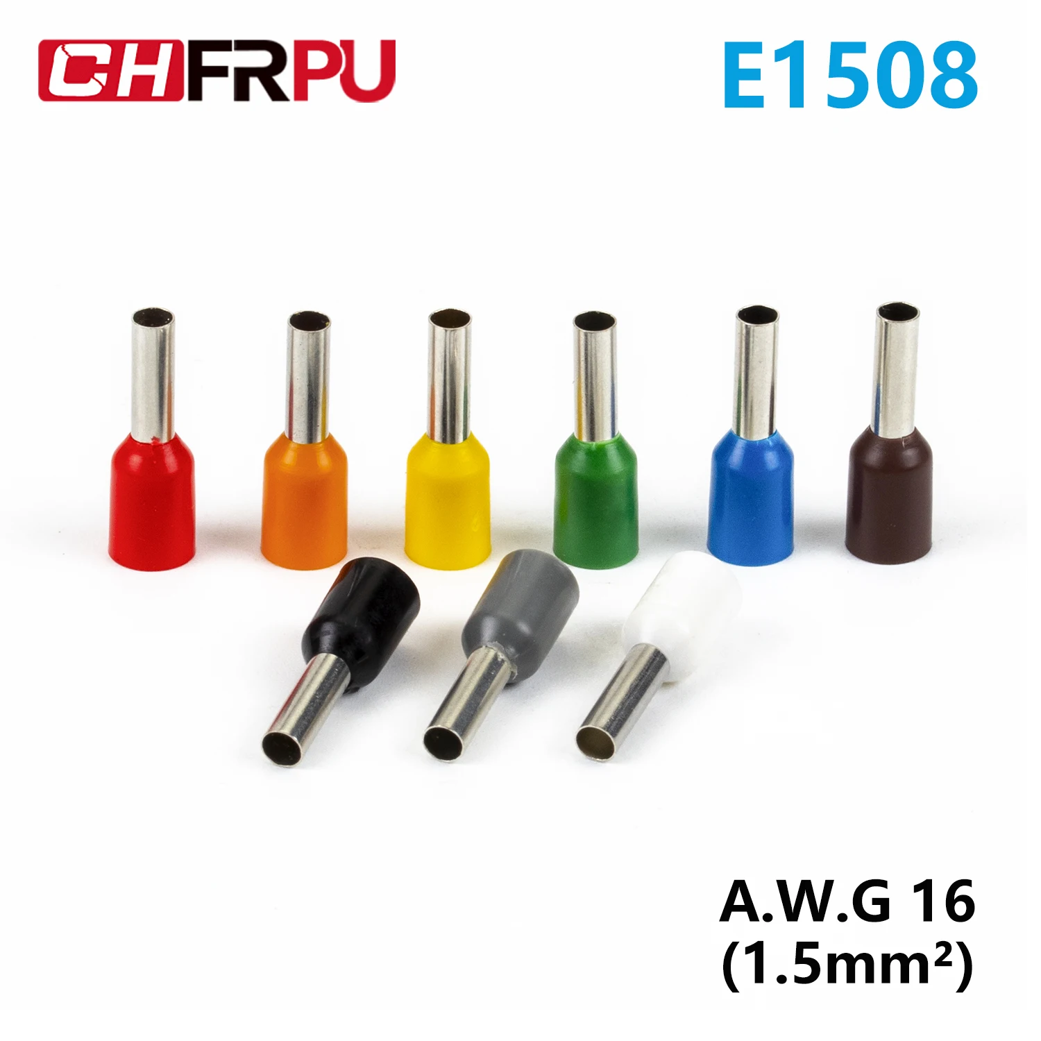 

100pcs E1508 Insulated Ferrules Terminal Block Cord End Wire Connector Electrical Crimp Terminator Wire For 1.5mm2, 16 AWG