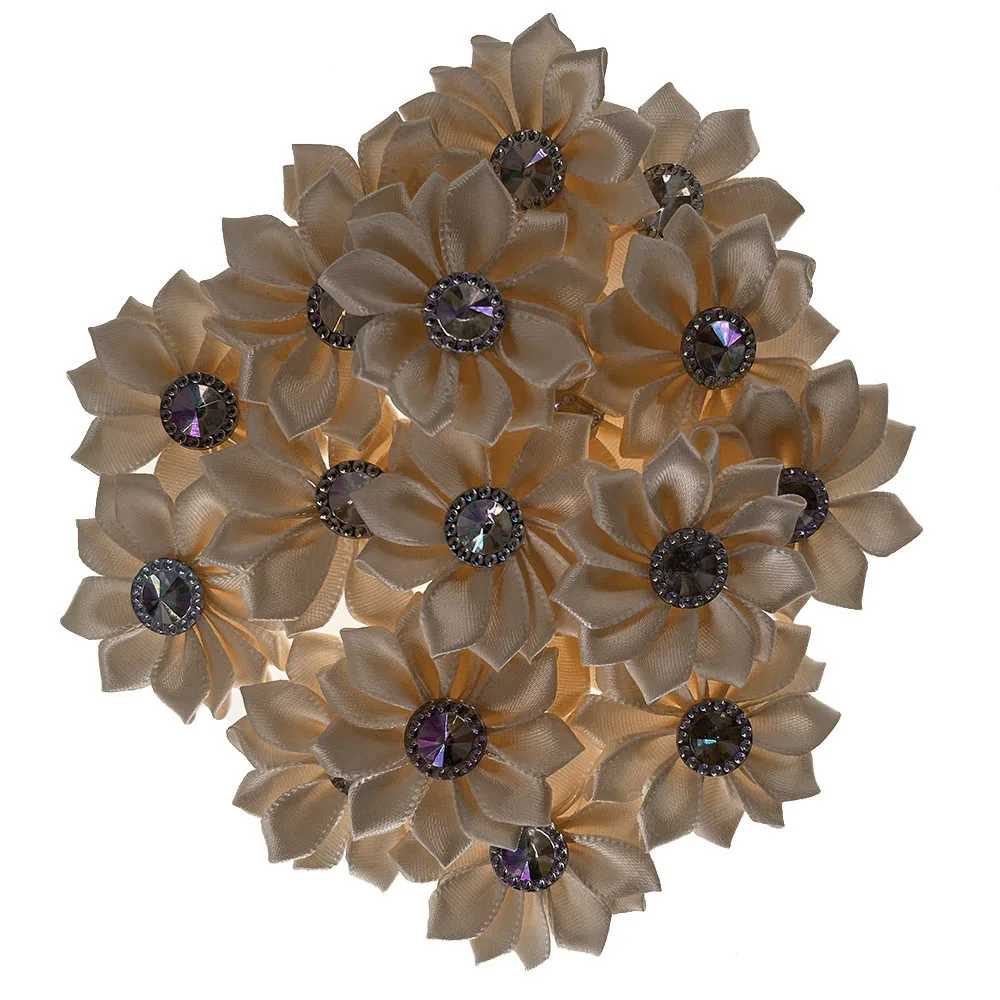 20Pcs Petaled Rosette Satin Ribbon Flowers For Packing Wedding Bouquet Flower Hair Cloth Craft DIY Accessories 4.5cm