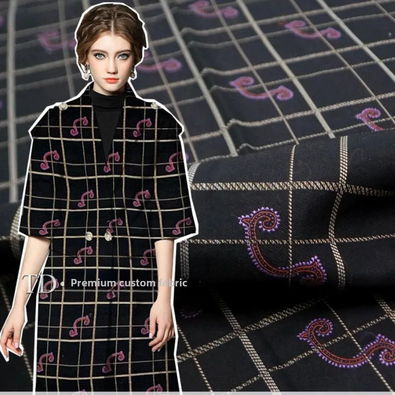 

Окрашенная в шерсть ткань в летнюю клетку, классическое жаккардовое платье, блейзер, модная куртка, парча, оптовая продажа, ткань по метрам, мягкийmateri