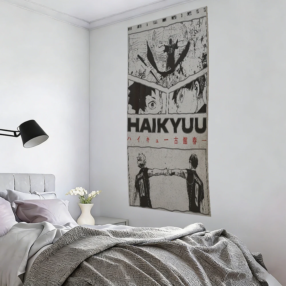 H-Haikyuu!! Volleyball Boy Tapestry - Living Room, Bar, Garden & Outdoor Festivals, Artistic Background Banner