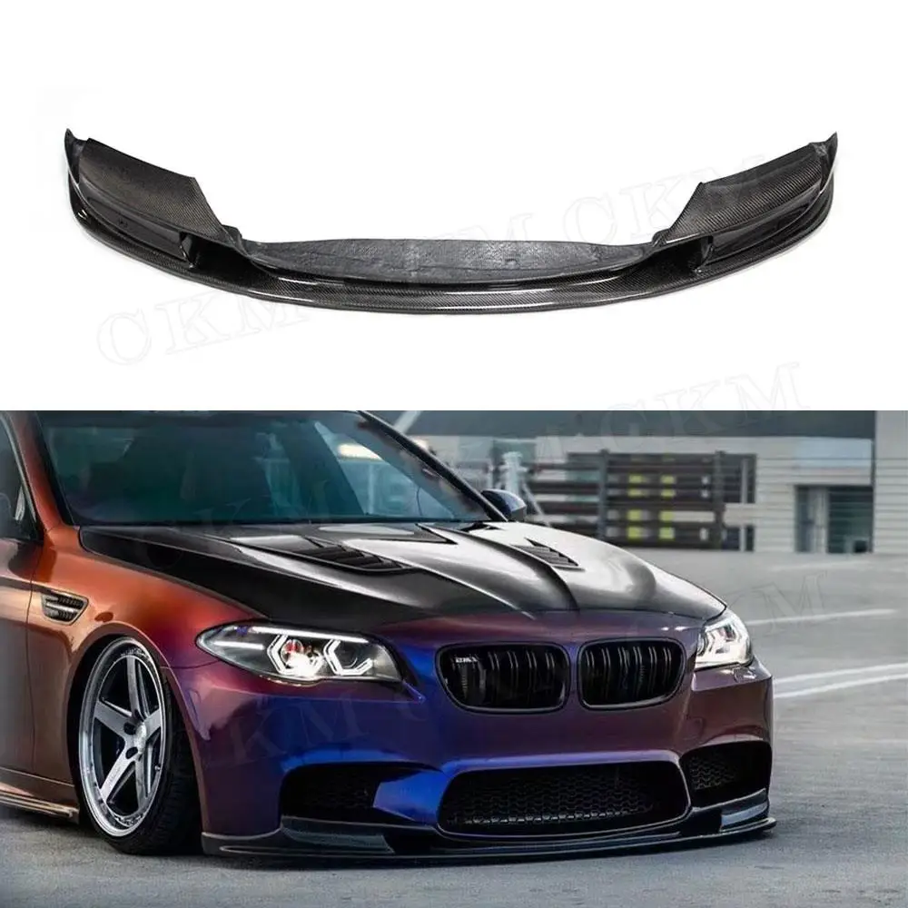 

CKMUUER Carbon Fiber Car Accessories Front Bumper Lip Chini Spoiler For BMW 5 Series F10 M5 Sedan 4 Door 2012-2016