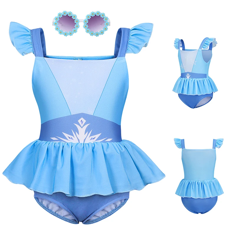 

Girls Summer Swimming Baby Kids One-Piece Bathing Princess Elsa Bikini Suit Swimwear Swimsuit Children Princess Costume 2-10Yrs