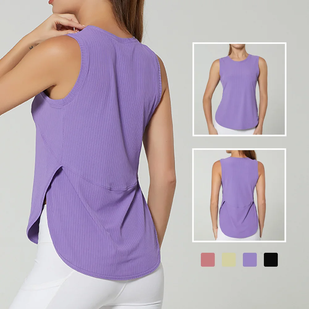 Yoga Vest Blouse Pullover Quick-drying Fitness Running Blouse Ladies Sports Shirt Workout Tops for Women