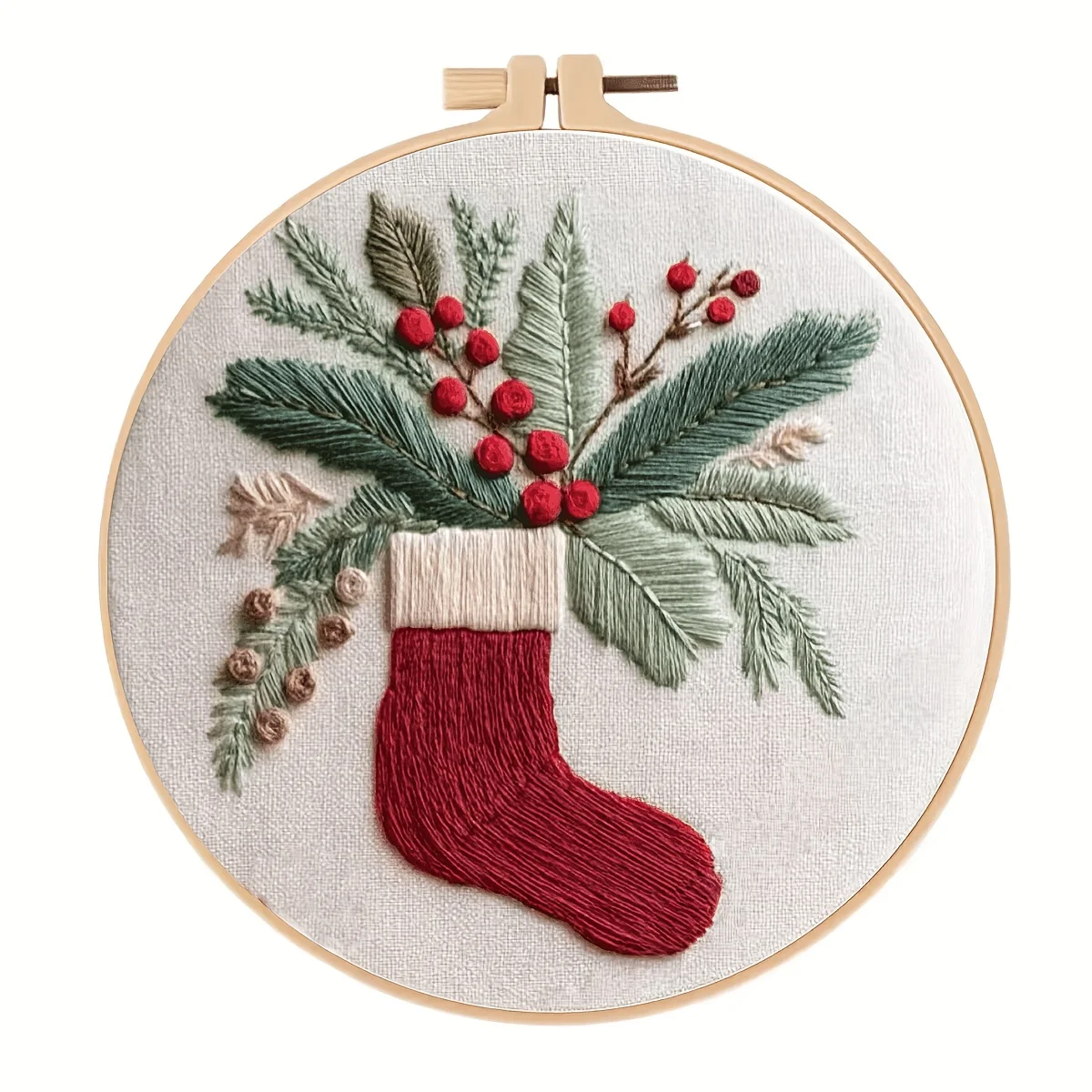 Das DIY-Materialpaket-Set mit Weihnachtsmuster und Handstickerei, ausgestattet mit einem englischen Leitfaden und Anleitung, ist etwas Besonderes – Detail 13