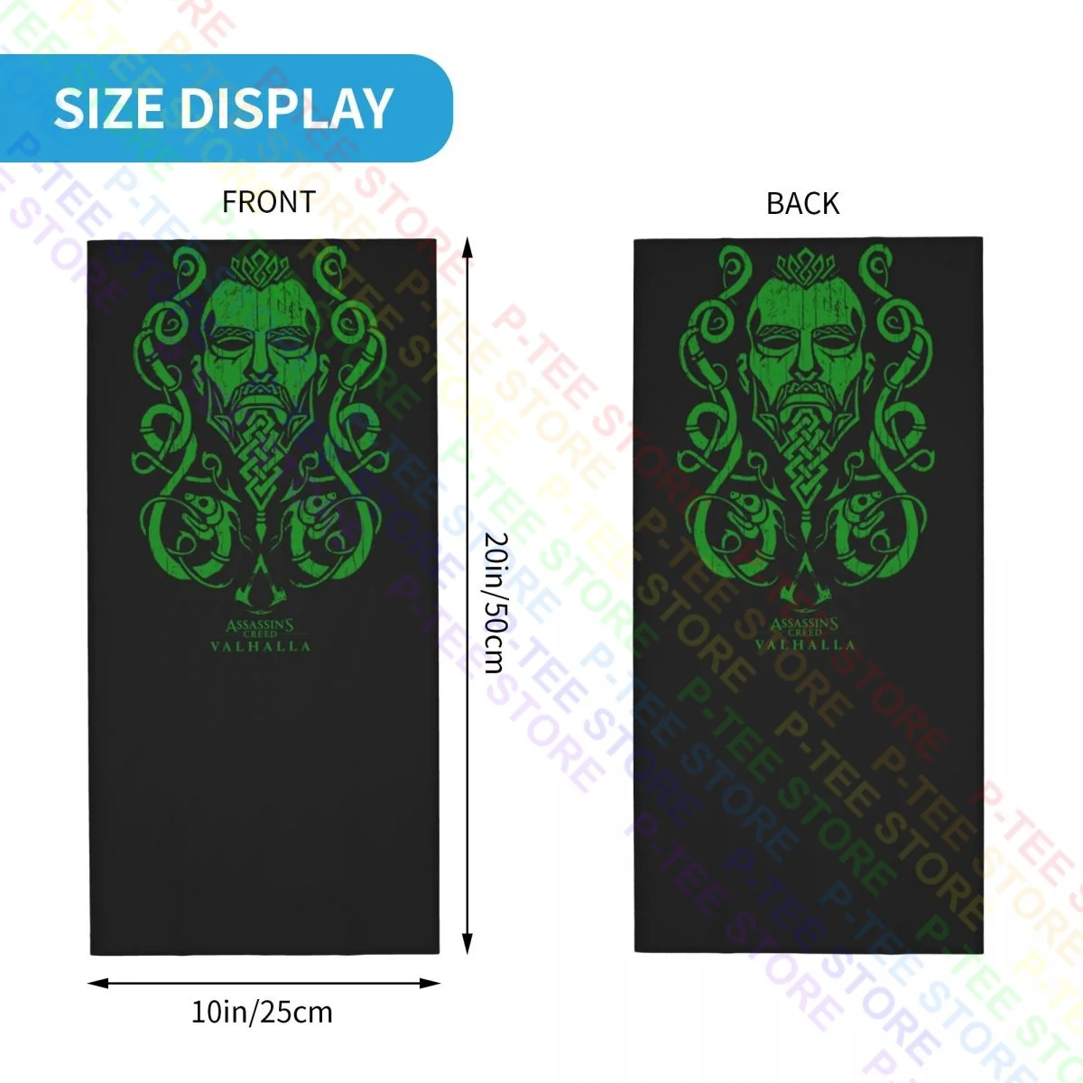 Assasins Creed Valhalla Green Logo Neck Gaiter Bandana Scarf Face Mask Summer Ourdoor High Quality