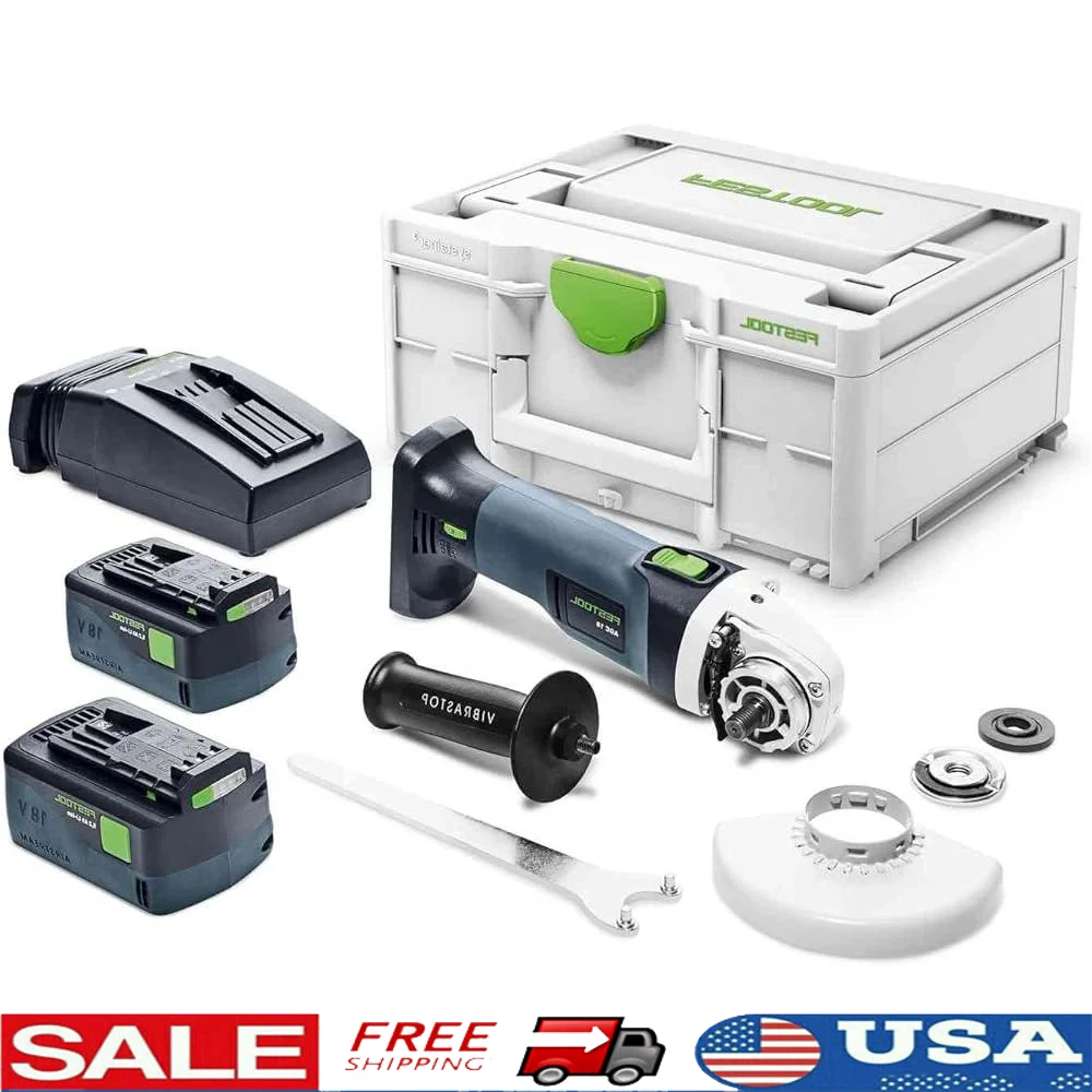 

Cordless Angle Grinder 18V Brushless EC-TEC Motor Adjustable Speed 4500-8500 RPM Ergonomic Design Battery Powered Dust Protected