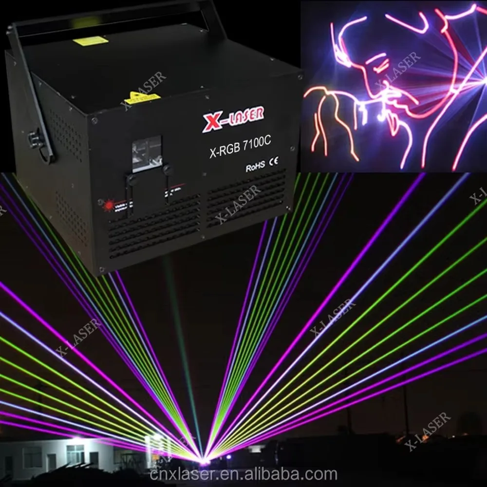 Professional 3D Laser Show Projector RGB Stage Lighting Sound Activated DMX Disco Party Club DJ Equipment