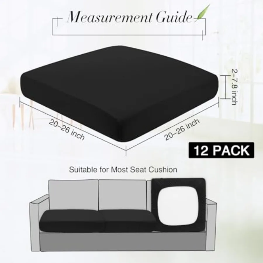 16 Pcs Patio Cushion Covers Stretch Sofa Outdoor Cushion Covers Replacement, Waterproof Couch Slipcover Sofa Seat Flexibility F