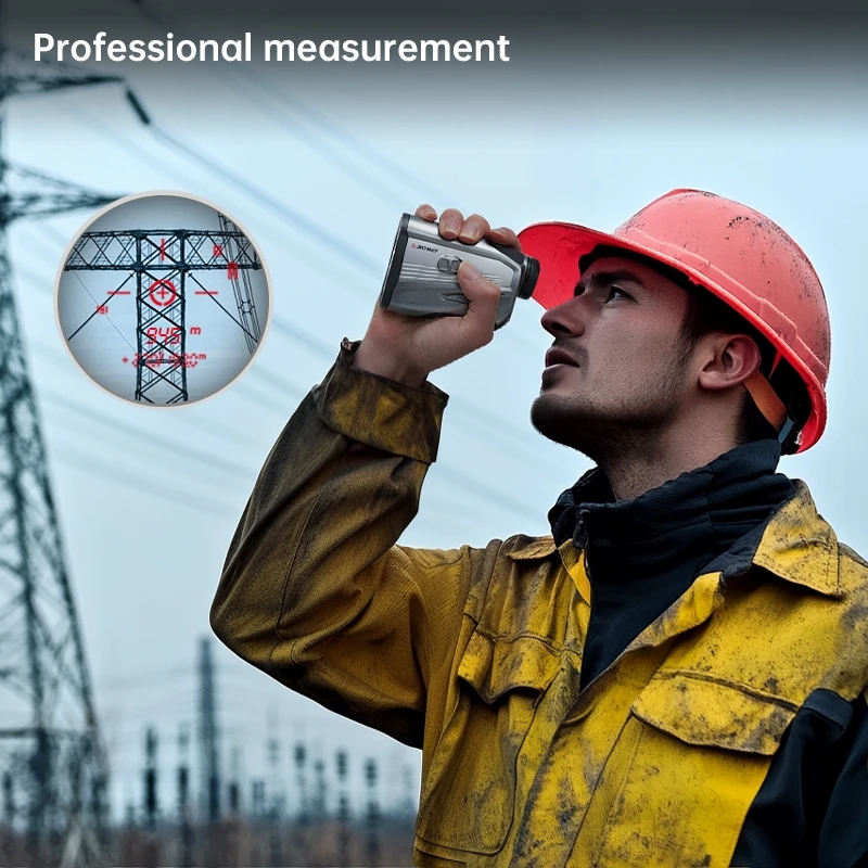 Long Distance Laser Rangefinder OLED Red and Black 2000 Yard 6x Magnification Flag Lock Slope Range Finder for Industrial
