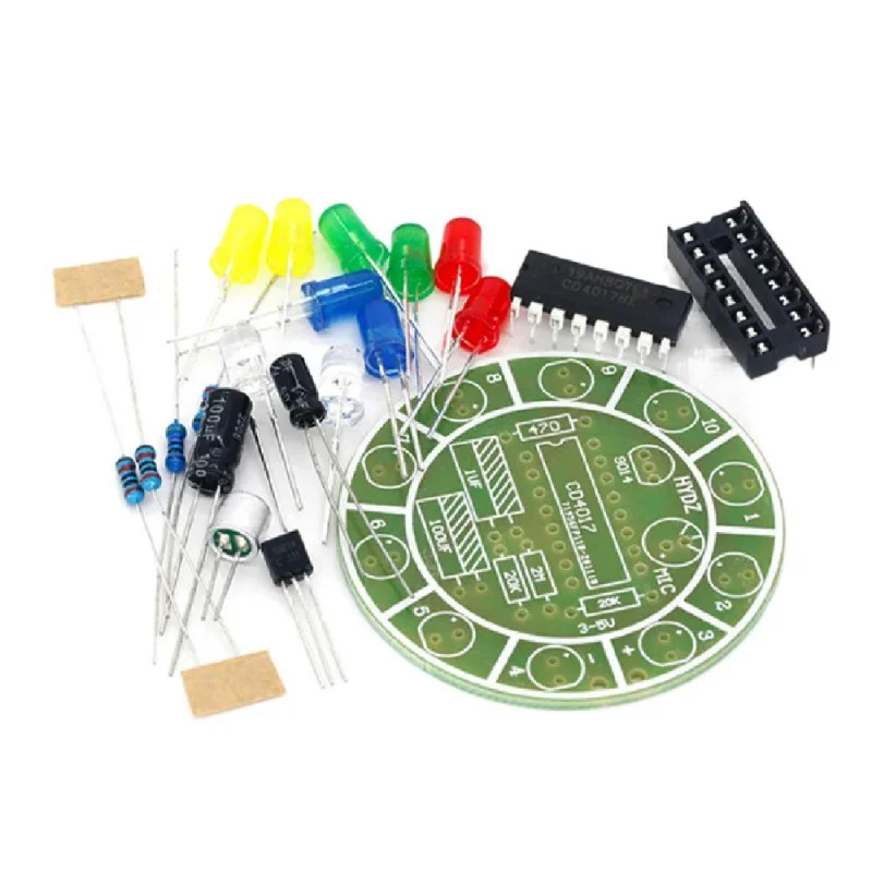 CD4017 カラフルな音声制御回転 LED ライトキット電子製造 diy キットスペアパーツ学生研究室