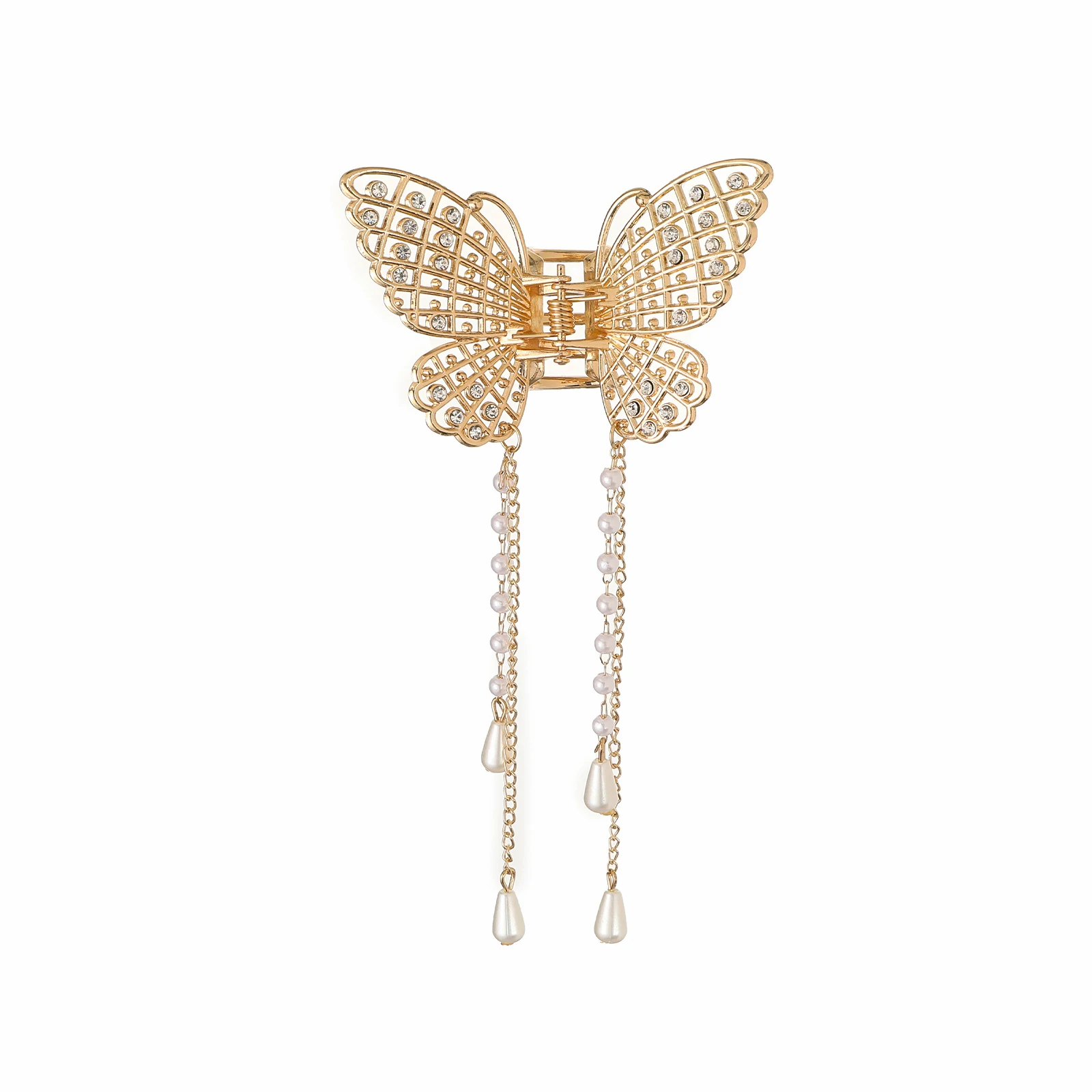 AWAYTR Gegalvaniseerde Vlinder Haar Klauw Clips Legering Haarspelden Meisjes Grote Haai Clips Zilver Haar Krab Koreaanse Haaraccessoires